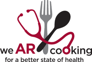 Culinary medicine logo. Includes the text: We AR cooking for a better state of health.